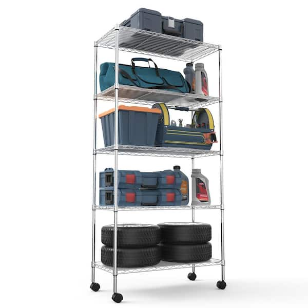 NEW store 5-Tier Layer Shelf, Heavy Duty Adjustable Wire Metal Shelving Rack