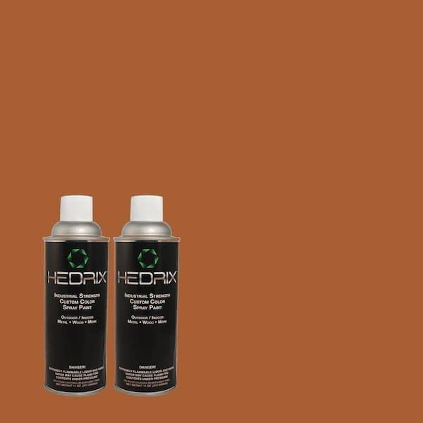 Hedrix 11 oz. Match of 230D-7 Cinnamon Brandy Flat Custom Spray Paint (2-Pack)