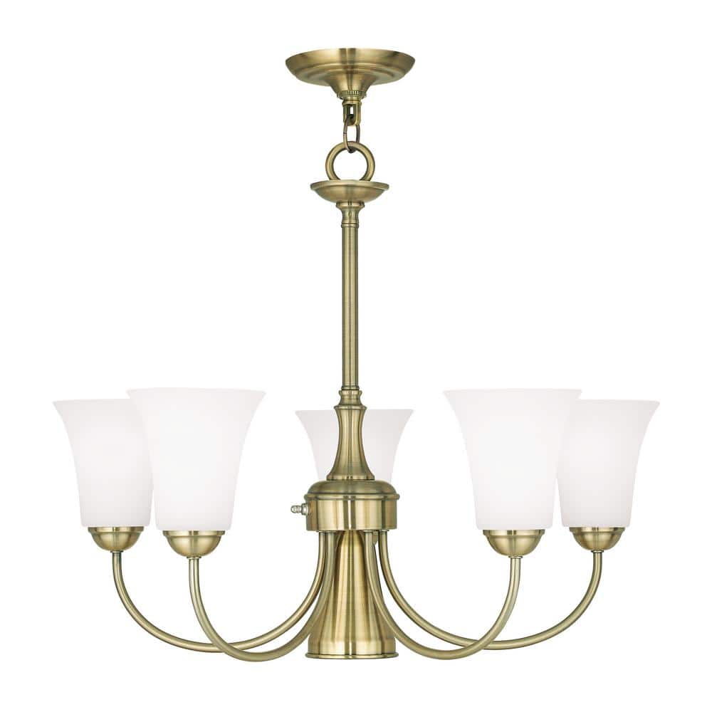Ridgedale 6 Light Antique Brass Dinette Chandelier