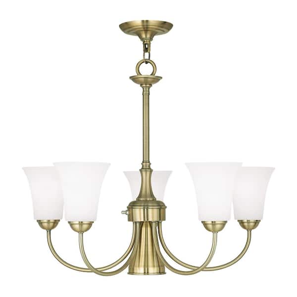 Ridgedale 6 Light Antique Brass Dinette Chandelier