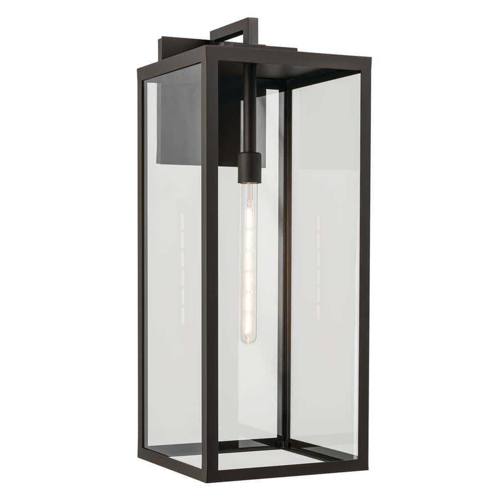 KICHLER Branner 30 in. 1-Light Olde Bronze Traditional Outdoor Hardwired Wall Lantern Sconce with No Bulbs Included (1-Pack)