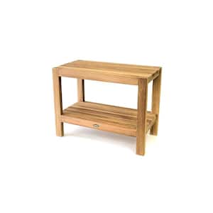 Fiji 23.50 in. W x 12.25 in. D x 17.75 in. H Flat Walk In Shower Seat with Shelf in Natural Teak