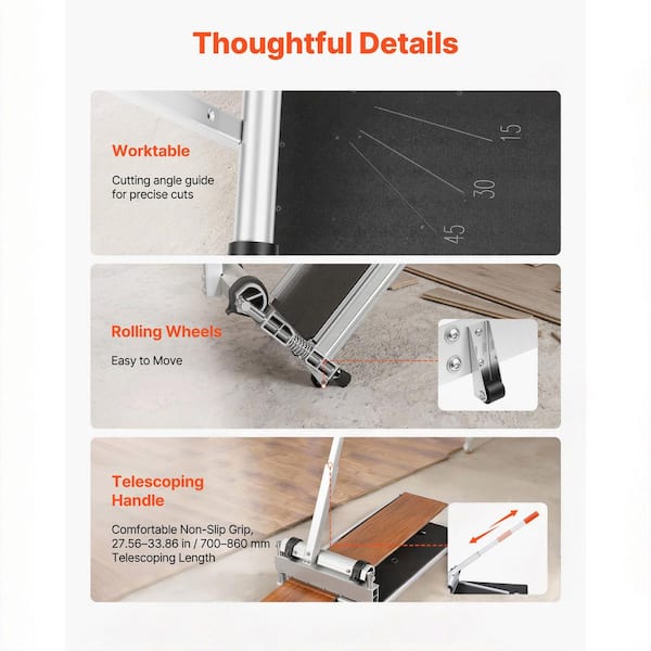 SKYSHALO 13 in. Tile Cutter with D2 Steel Blade and Angle Guide