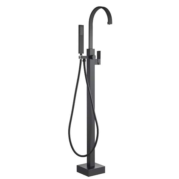 Woodbridge Single Handle Freestanding Tub Faucet With Hand Shower In Matte Black F1263 The 7244