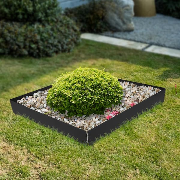 YIYIBYUS 3.3 ft. x 8.4 in. x 0.071 in. Black Steel Landscape