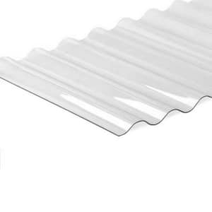 72 in. L x 20 in. W x 2 mm Thickness Corrugated Polycarbonate Plastic Clear Waved Roofing Panel (Set of 2-Piece)