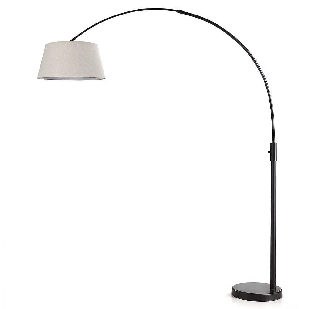 HomeGlam Orbita 82 in. Dark Bronze Furnish LED Dimmable Retractable