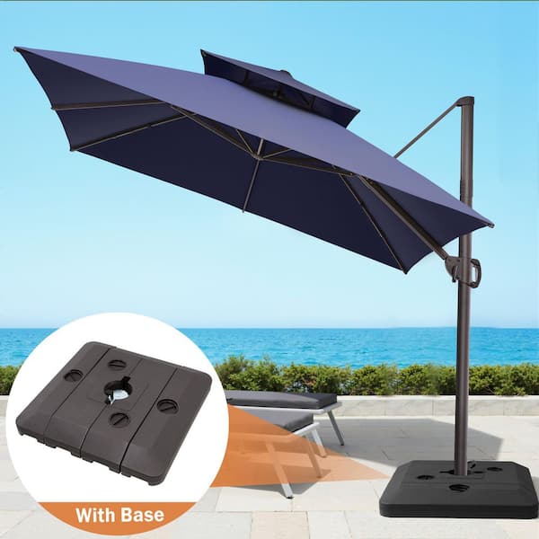 11' cantilever patio umbrella with base 11' Cantilever Umbrella