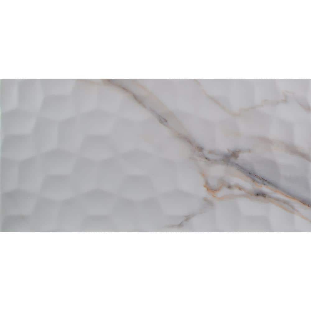 Take Home Tile Sample - Dellvici Viso Calacatta 4 in. x 4 in. Matte Ceramic Wall Tile price history on PriceWatchPro