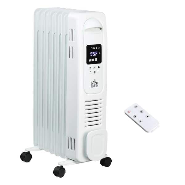 1500-Watt 25.25 in. White Freestanding Forced Air Electric Ceramic Space Heater with 3 Modes, Timer, and Remote