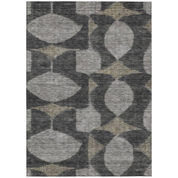 Chantille Machine Washable Indoor/Outdoor Abstract ACN3060 Black 10 ft. x 14 ft. Area Rug