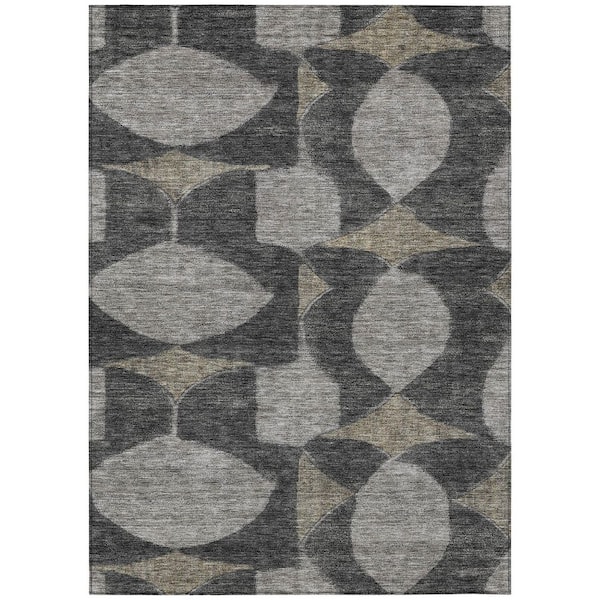 Chantille Machine Washable Indoor/Outdoor Abstract ACN3060 Black 5 ft. x 7 ft. 6 in. Area Rug