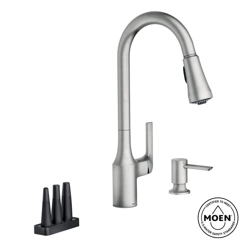 Milton Single-Handle Pull-Down Sprayer Kitchen Faucet with Reflex and Power Clean Attachments in Spot Resist Stainless price history on PriceWatchPro