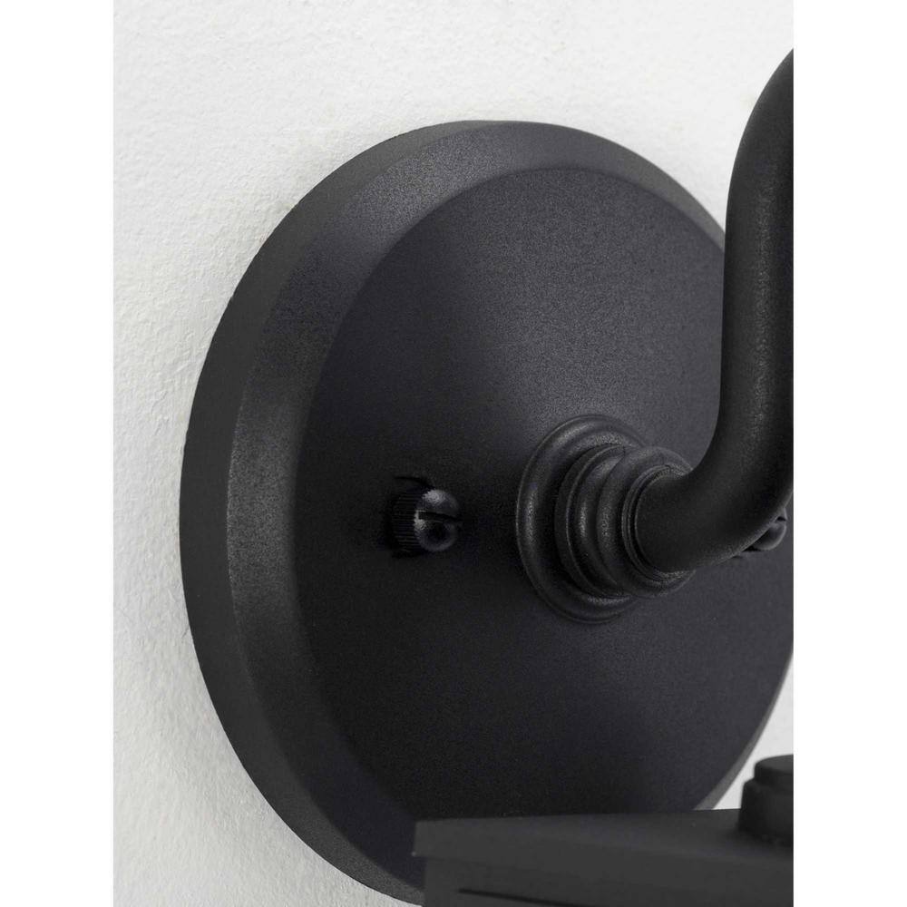 Black Composite Polymer Outdoor Wall Lantern with Seedy Glass Shade