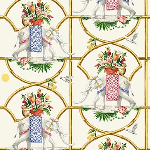 Unbranded Before The Raj Ivory Peel and Stick Wallpaper Roll ( Covers 30.75 sq. ft. )