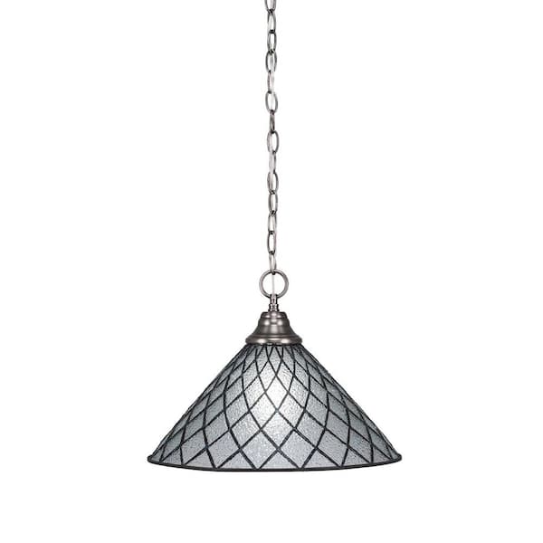 Unbranded Kingston 100-Watt 1-Light Brushed Nickel Bowl Mini Pendant Light with Glass Shade