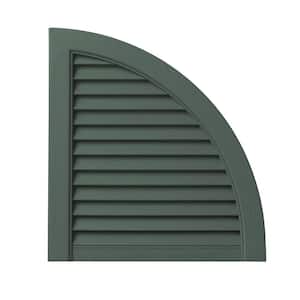 15 in. x 15.5 in. Polypropylene Open Louvered Design in Green Arch Shutter Tops Pair
