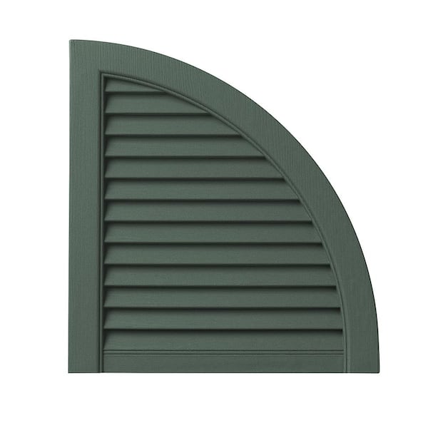Ply Gem 15 in. x 16 in. Polypropylene Open Louvered Design in Green Arch Shutter Tops Pair