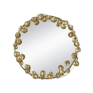 Anky 35.2 in. W x 35.2 in. H Iron Framed Gold Wall Mounted Decorative Mirror