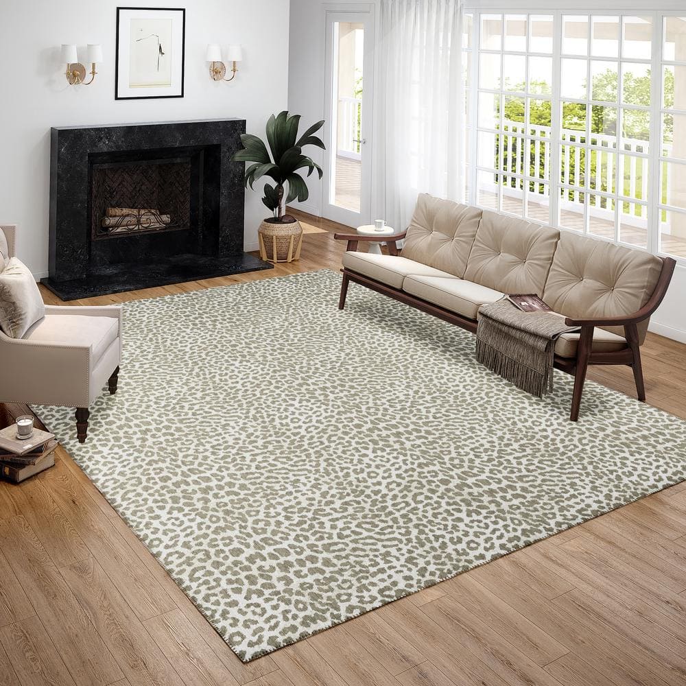 Taupe Chenille Ultra-Soft Flat Woven 3' x 5' Area Rug