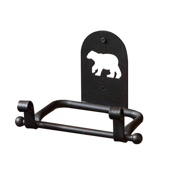 Black Bear Wall Mount Toilet Paper Holder