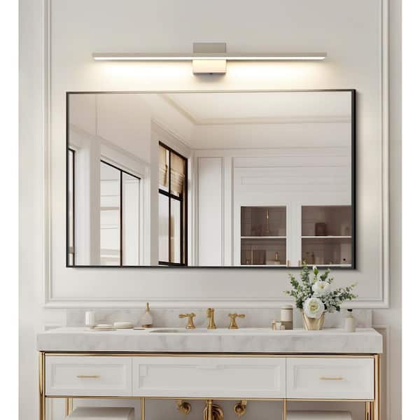 31.89 in. 1-Light Nickel LED Bathroom Vanity Light Bar with 5-CCT Adjustable Switch