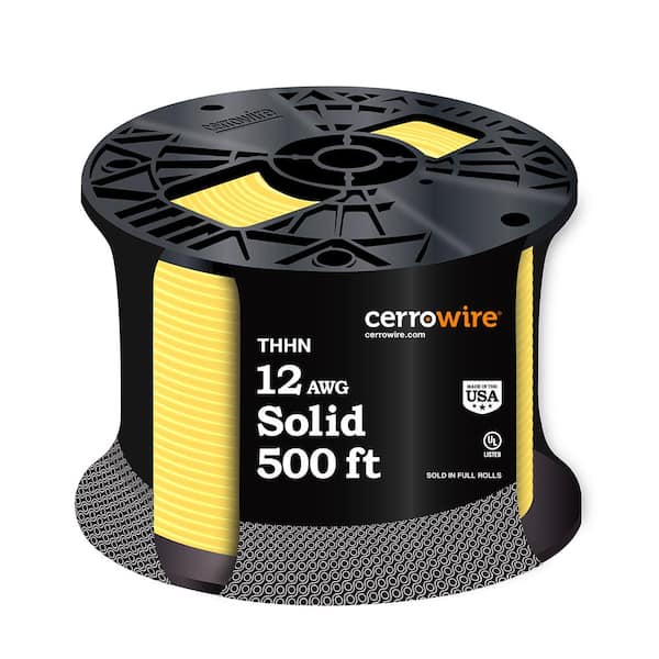 Cerrowire 500 ft. 12 Gauge Yellow Solid Copper THHN Wire