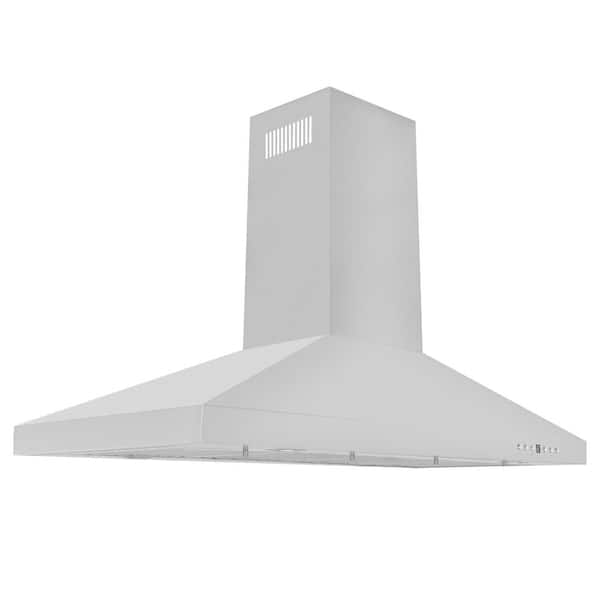 ZLINE Kitchen and Bath 48 in. 400 CFM Convertible Island Mount Range Hood in Stainless Steel