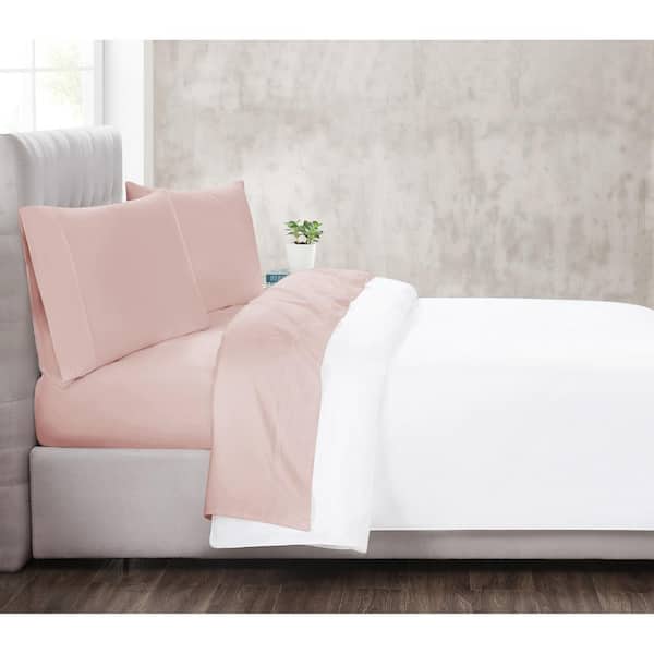 CHRISTIAN SIRIANO NEW YORK 300TC 3-Piece Blush Solid Cotton Sateen Queen Sheet Set
