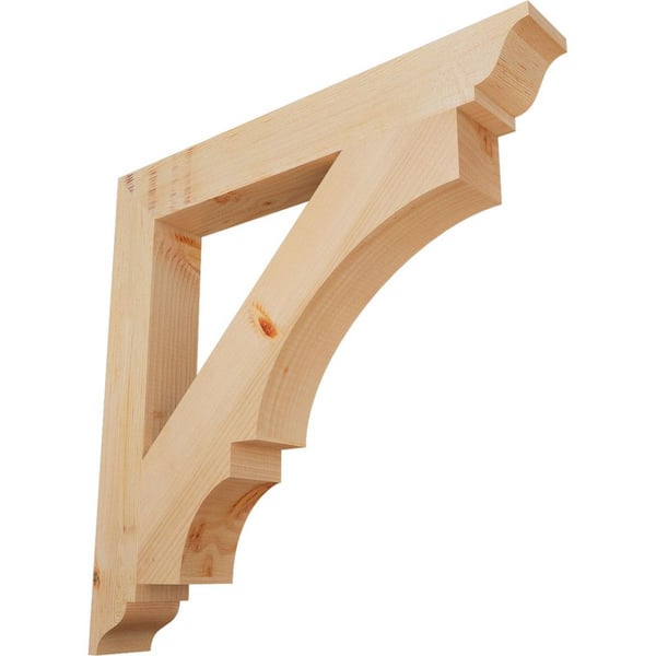 Ekena Millwork 3.5 in. x 30 in. x 30 in. Douglas Fir Balboa Traditional Smooth Bracket