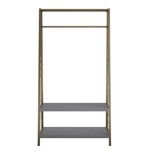 CosmoLiving by Cosmopolitan Brielle Metal and Hollow Core Graphite Gray Entryway Clothes Rack (37.4 in. W x 70.87 in. H x 15.67 in. D)
