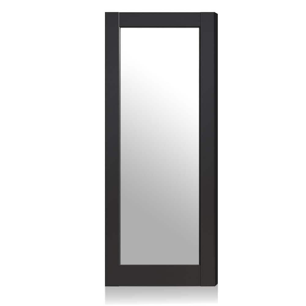 24 in. x 80 in. 1-Lite Tempered Mirror Black Prefinished Wood Composite Interior Door Slab price history on PriceWatchPro
