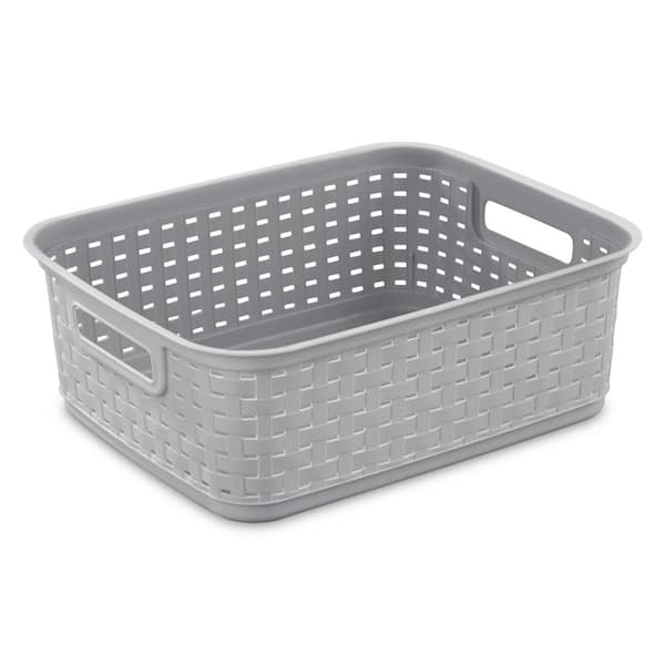 Sterilite 15 in. x 12.25 in. x 5.25 in. Plastic Short Weave Basket