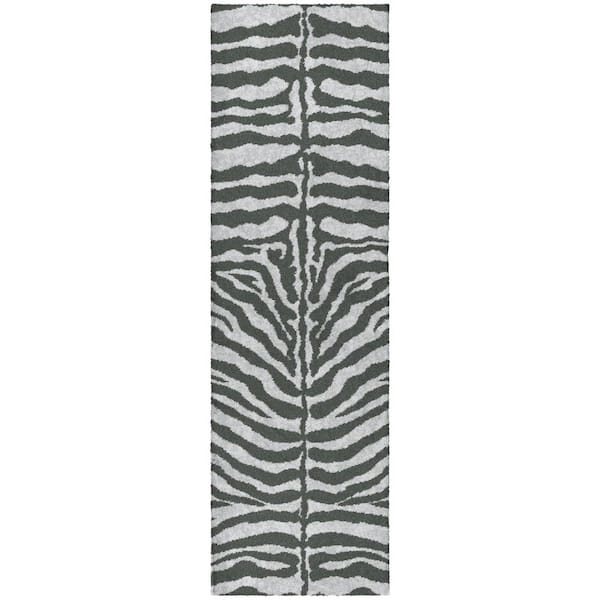 Dream Shag Premium Machine Washable Abstract ADS42 Gray 2 ft. x 7 ft. Runner Rug
