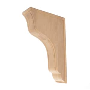 3 in. x 14 in. x 9 in. Unfinished Large North American Solid Alder Plain Wood Corbel