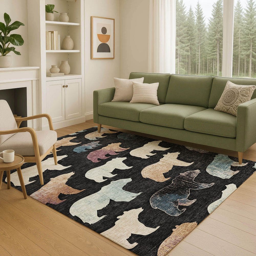 Chantille Machine Washable Indoor/Outdoor Abstract ACN2338 Black 10 ft. x 14 ft. Area Rug price history on PriceWatchPro