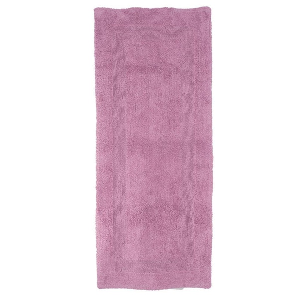 Lavish Home 100% Cotton Reversible Long Bath Rug - Burgundy - 24x60