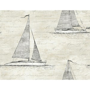 Nantucket Sailboat Paper Strippable Roll (Covers 60.75 sq. ft.)