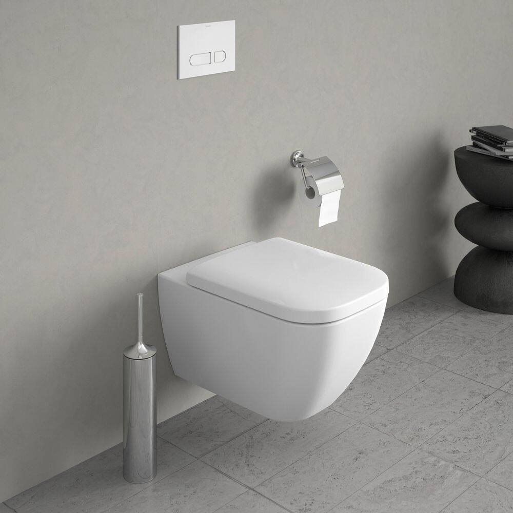 Happy D.2 White Wall Mounted Elongated Dual Flush Toilet