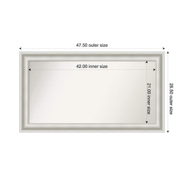 Amanti Art Parlor White 47.5 in. x 26.5 in. Custom Non-Beveled Recycled Polystyrene Framed Bathroom Vanity Wall Mirror