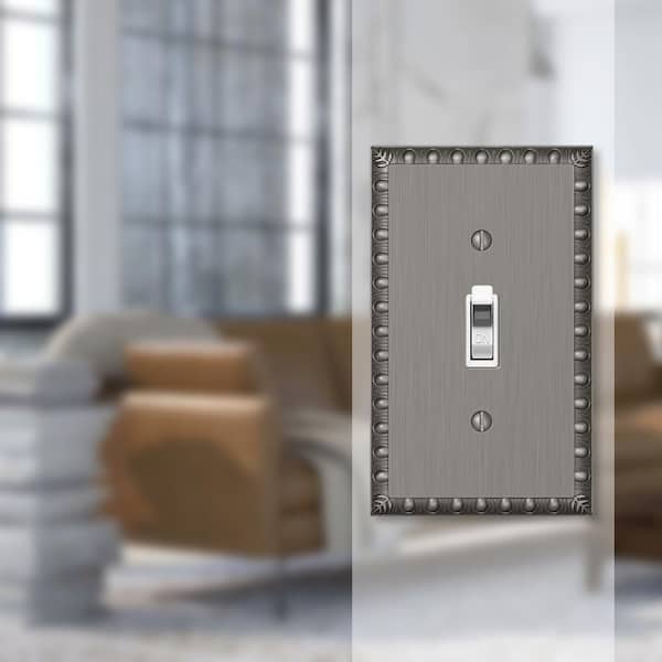 Antiquity 1 Gang Toggle Metal Wall Plate - Antique Nickel