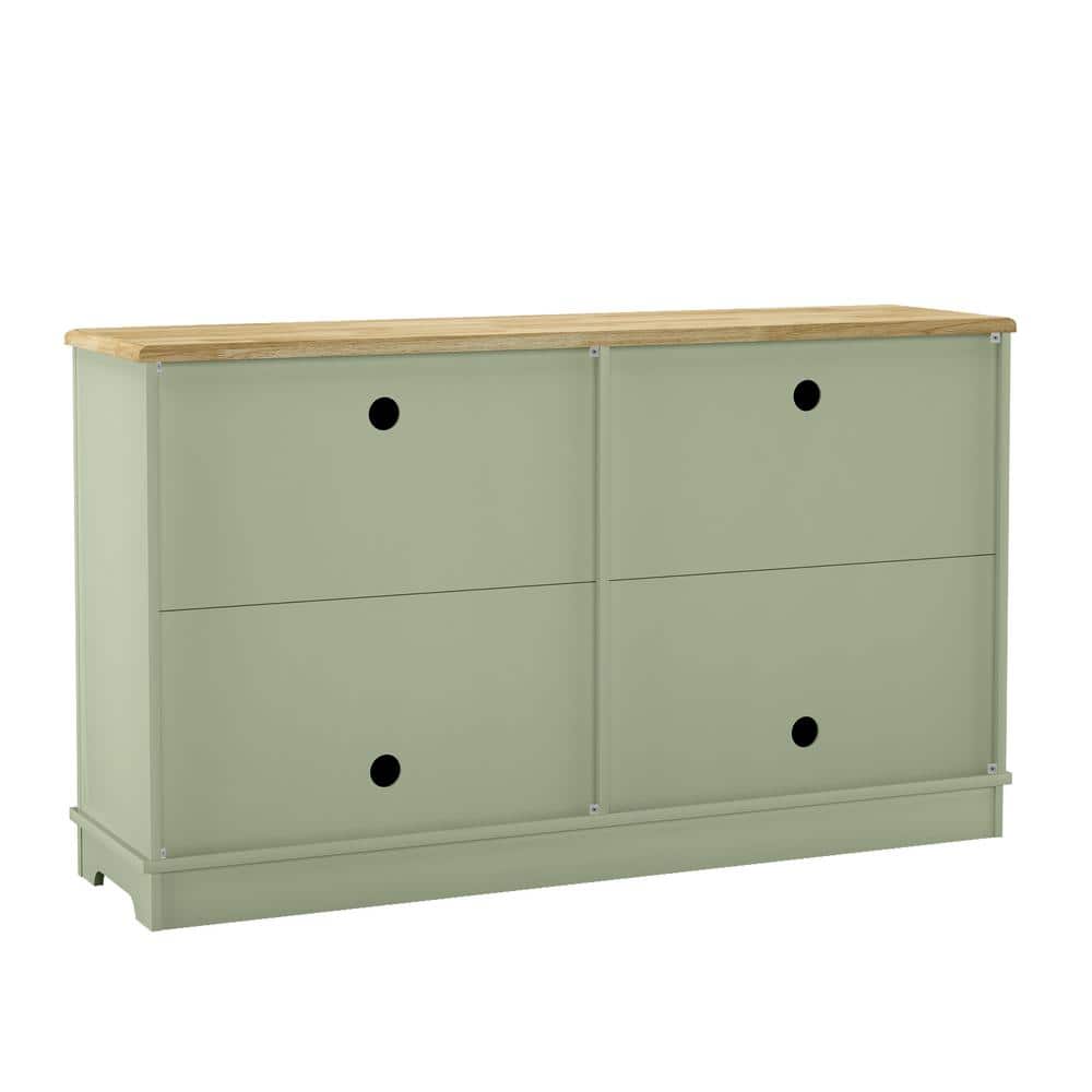 Festivo 57" Green Vintage Wood Buffet Sideboard Cabinet