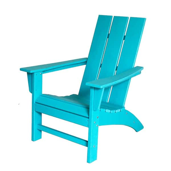 Polydun Aruba Blue High-Eco Recycled Plastic Morden Adirondack Chair ...