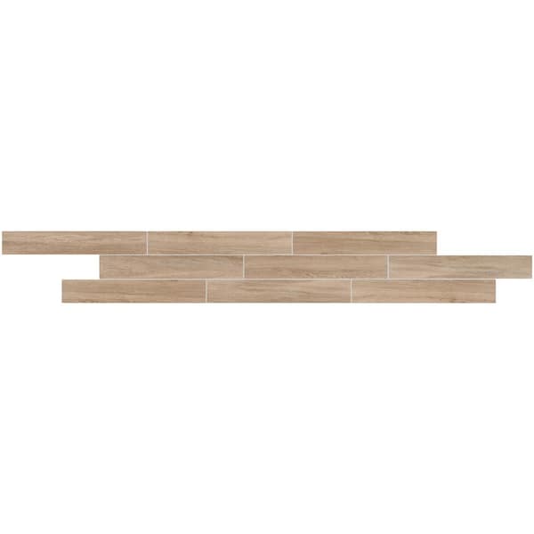 Marazzi EpicClean Sequoia Forest Butter Pecan 4 in. x 8 in. Color Body Porcelain Floor and Wall Sample Tile
