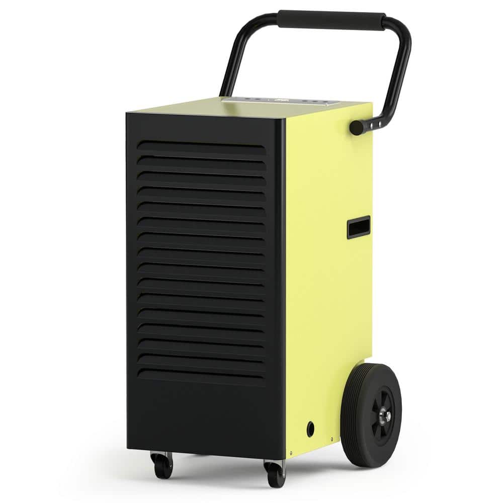150 pt. 4,000 sq.ft. Commercial Dehumidifier in Yellow with Bucket, Hard Ca