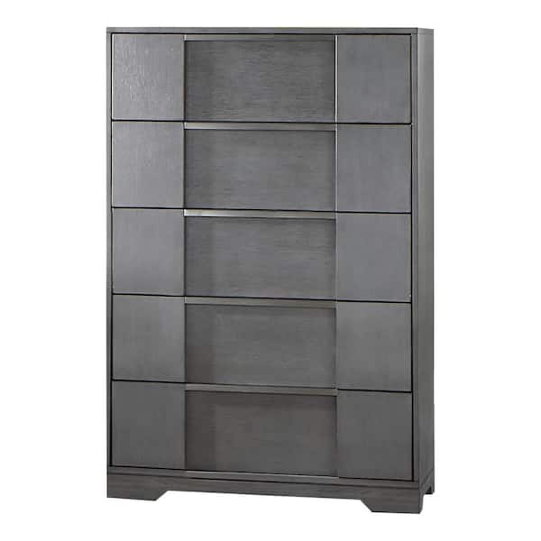 Invern Gray 5-Drawer 33 in. Wide Chest of Drawers