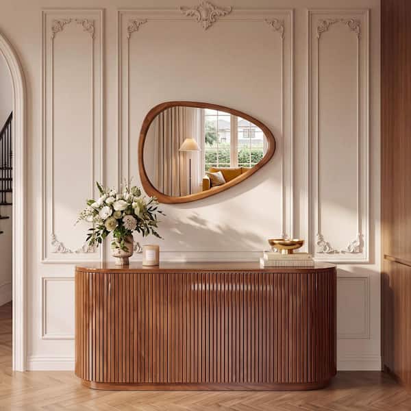 LuxHomez 20 in. W x 30 in. H Irregular Natural Wood-Frame Wall