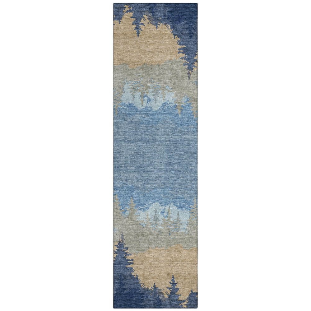 Chantille Machine Washable Indoor/Outdoor Abstract ACN2861 Navy 2 ft. x 7 ft. Runner Rug price history on PriceWatchPro