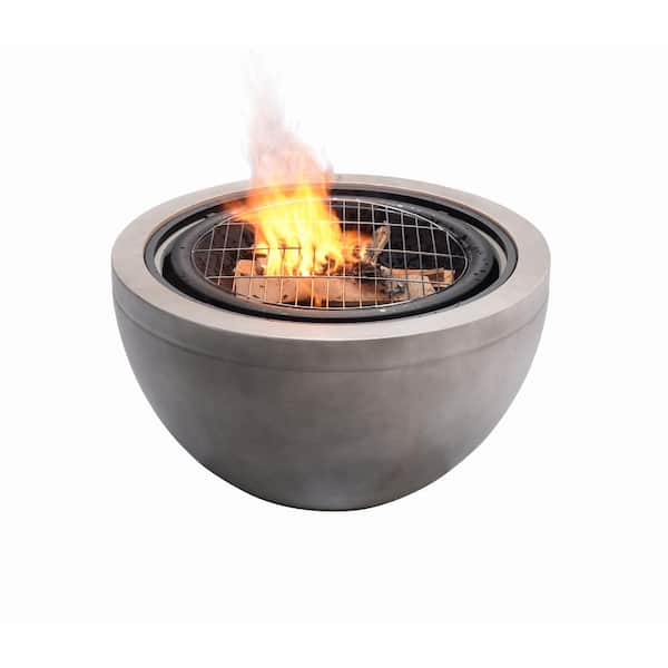 Teamson Home 30 in. x 22.83 in. Round Wood Burning Outdoor Concrete Fire Pit  HR30180AA - The Home Depot