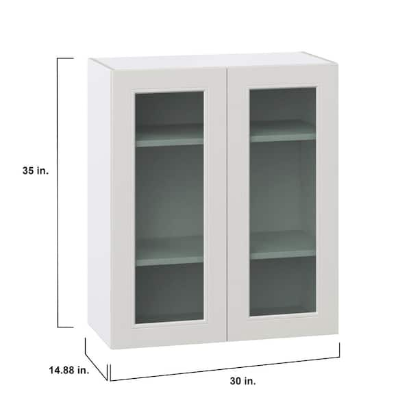 Unfinished wall cabinets with store glass doors